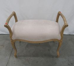 Open Box: LoveShackFancy Vanity Stool - Performance Plush Chenille Dusty Blush, Seadrift