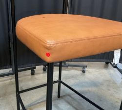 Open Box: Maison Leather Counter Stool (24") - Statesville Caramel, Antique Bronze