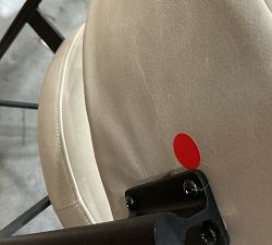 Open Box: Maison Leather Counter Stool (24") - Statesville Pebble, Antique Bronze