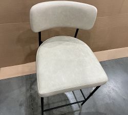 Open Box: Maison Leather Counter Stool (24") - Statesville Pebble, Antique Bronze