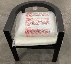 Open Box: Malibu Metal Curved Outdoor Dining Armchair with High Performance Cushion Cover - Black