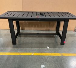 Open Box: Malibu Metal Extendable Rectangular Outdoor Dining Table (76"-103") - Black