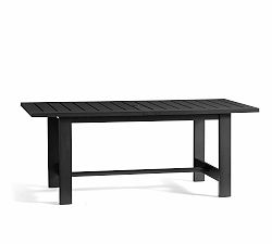 Open Box: Malibu Metal Extendable Rectangular Outdoor Dining Table (76"-103") - Black
