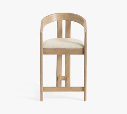 Open Box: Marin Counter Stool (25") - Performance Heathered Tweed Ivory, Seadrift