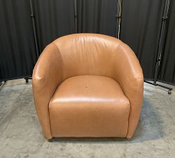 Open Box: Payton Leather Swivel Chair - Churchfield Camel