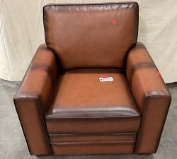 Open Box: Pearce Square Arm Leather Recliner - Burnished Saddle, Espresso