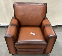 Open Box: Pearce Square Arm Leather Recliner - Burnished Saddle, Espresso