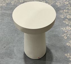 Open Box: Pomona Concrete Round Outdoor Side Table (12") - White