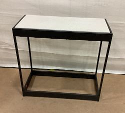 Open Box: Presidio Rectangular Stone Side Table (10.5") - Crema Marfil, Antique Bronze