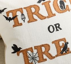 Trick or Treat Embroidered Pillow Cover