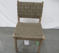 Open Box: Fenton Woven Leather Dining Chair - Legacy Taupe, Seadrift