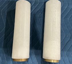 Open Box: Frances Alabaster Double Tube Sconce (22") - Tumbled Brass