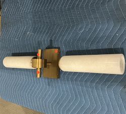 Open Box: Frances Alabaster Double Tube Sconce (22") - Tumbled Brass