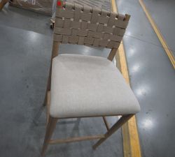 Open Box: Skylar Bar Stool (30") - Rustic Linen Parchment Nubuck Sand, Seadrift