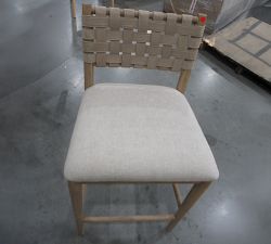 Open Box: Skylar Counter Stool (26") - Rustic Linen Parchment Nubuck Sand, Seadrift