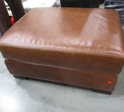 Open Box: Turner Leather Grand Ottoman - Statesville Molasses, Dark Walnut