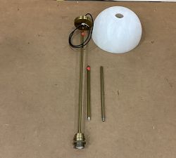 Open Box: Windham Alabaster Dome Pendant (12") - Tumbled Brass