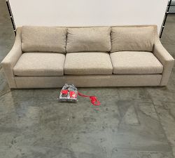 Open Box: York Slope Arm Grand Sofa (108"), 3X3, Down Blend - Performance Midland Tweed Stone
