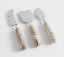 Fossil Marble Cheese Knives - Set of 3