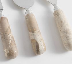 Fossil Marble Cheese Knives - Set of 3