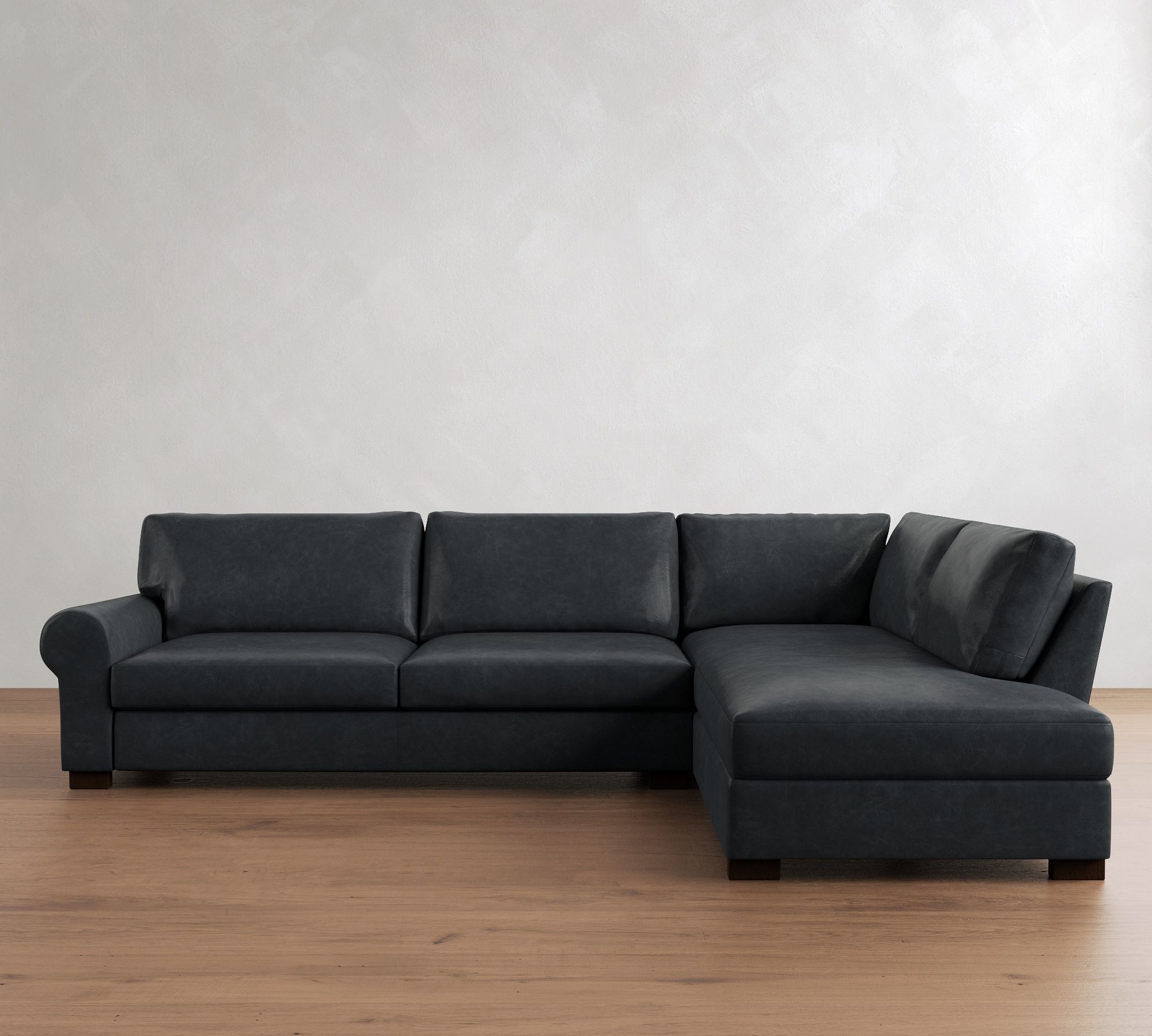 Turner Roll Arm Leather Return Bumper Sectional (109"&ndash;127") - thumbnail 10
