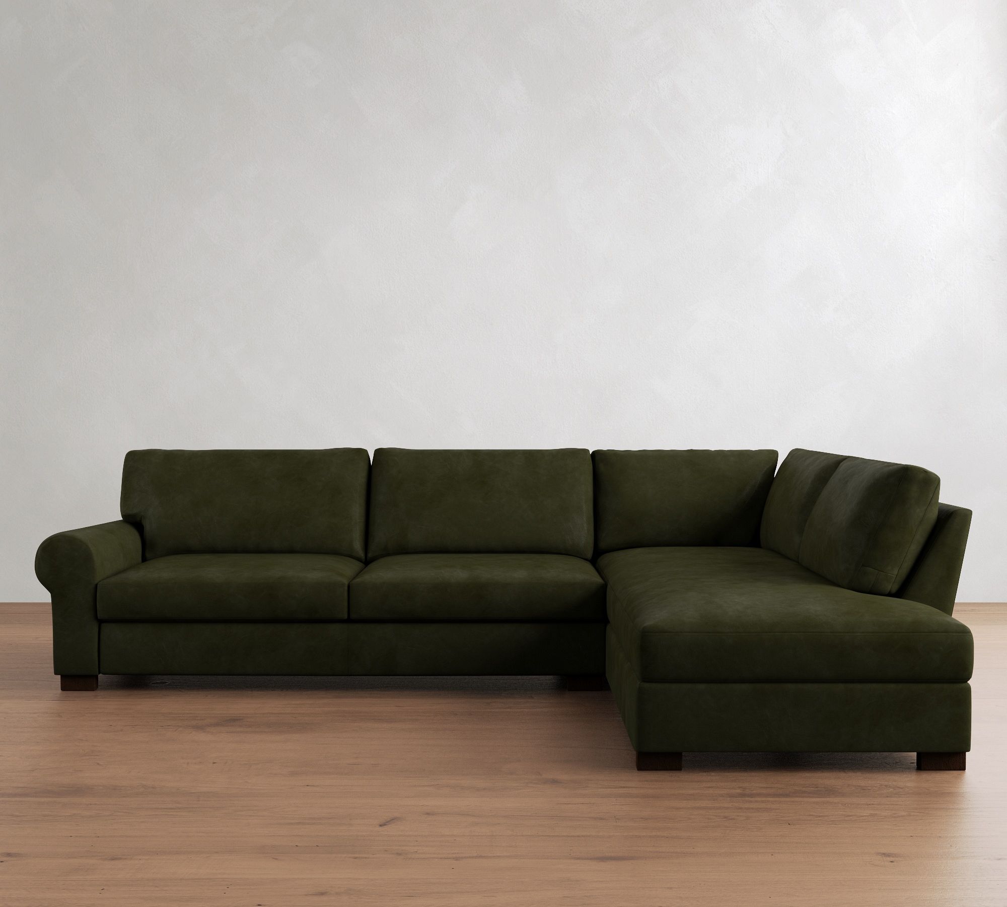 Turner Roll Arm Leather Return Bumper Sectional (109"&ndash;127") - thumbnail 5