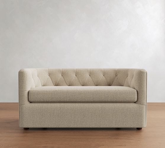 Ayden Tufted Barrel Arm Settee (53"-69") by Pottery Barn