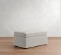 Cameron Modern Square Arm Slipcovered Ottoman and a Half