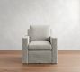 Cameron Modern Square Arm Slipcovered Swivel Chair