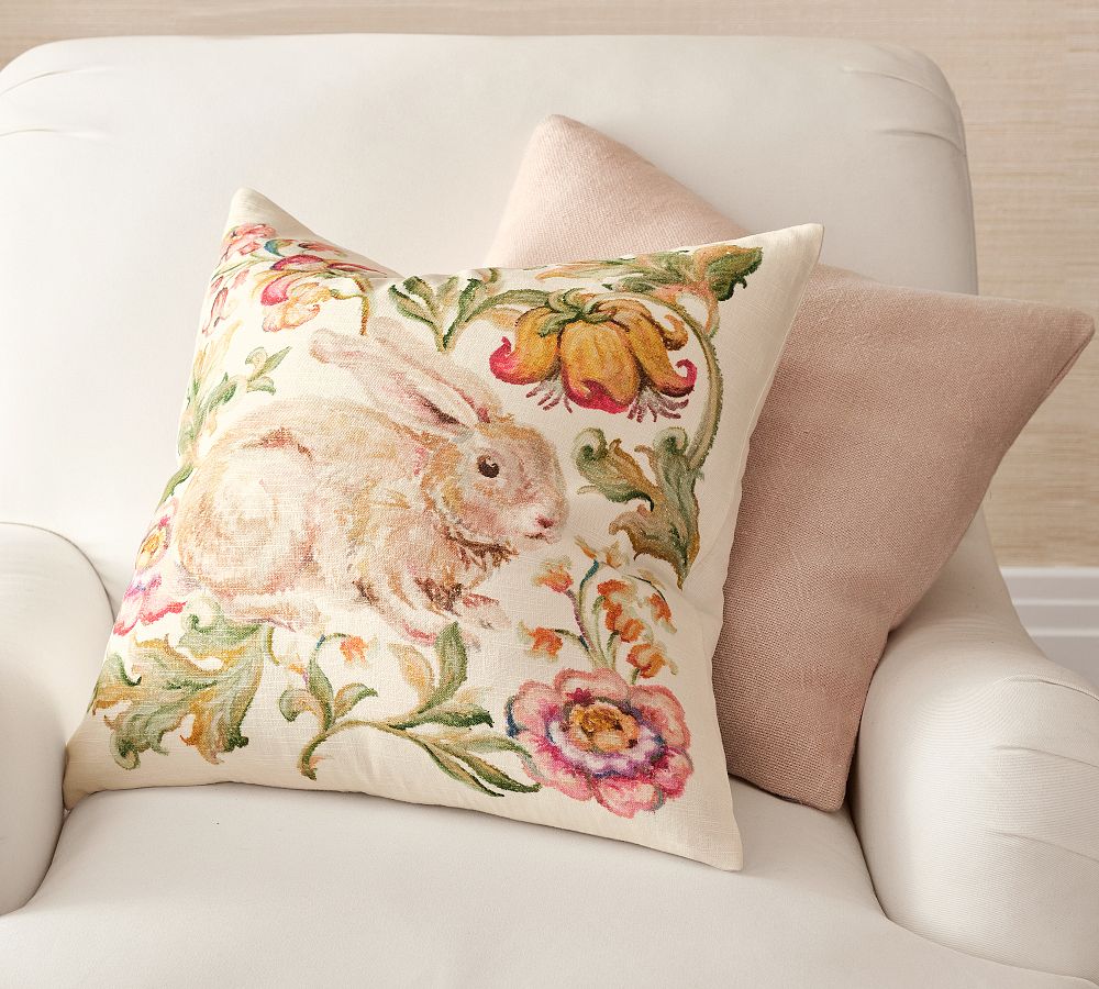新品　Pottery Barn ポッタリーバーン　うさぎ柄 クッションカバー Bunny Printed Pillow Cover | Pottery Barn