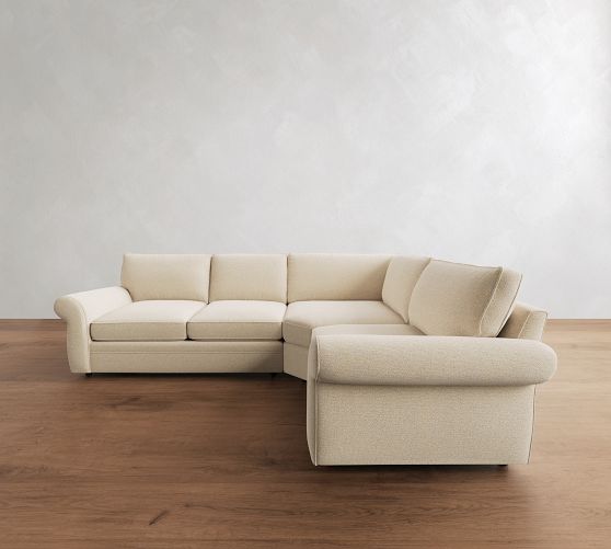 Pearce Roll Arm Deep Seat 3-Piece Wedge Sectional (127") by Pottery Barn