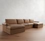 Westwood Roll Arm Leather Double Chaise Sectional (178"&ndash;191")