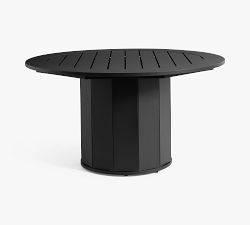 Get the Look: Malibu Metal Grand Round Dining Table + Curved Dining Chair Set