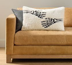 Skeleton Hand Embroidered Lumbar Pillow Cover