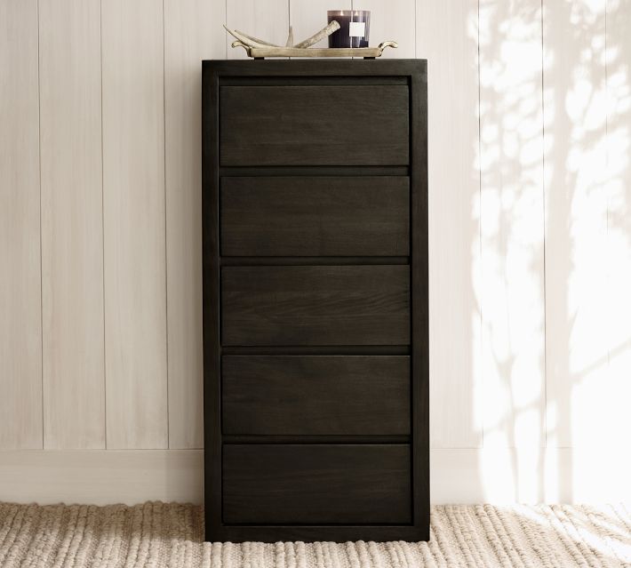 Cayman 5-Drawer Tall Dresser, Warm Black | Pottery Barn