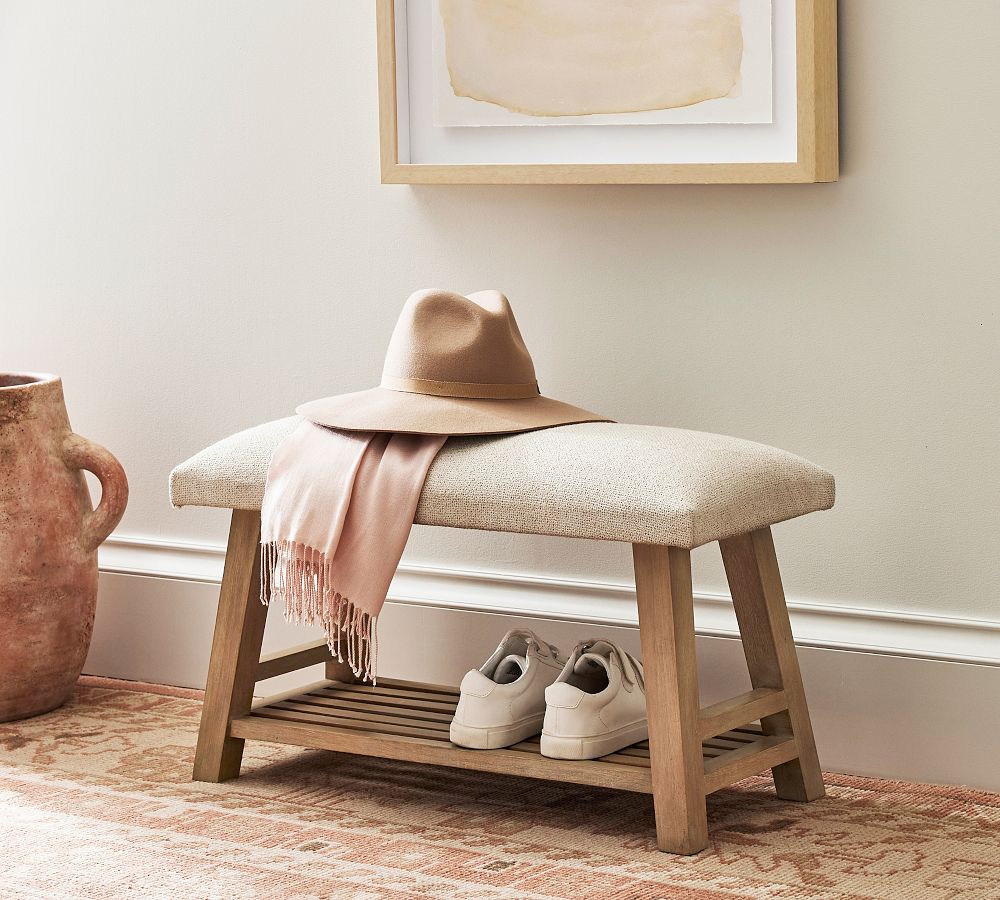 Low Boucle Entry Bench (28.5") by Pottery Barn