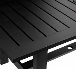 Malibu Metal Extendable Black Dining Table + Chair Dining Set