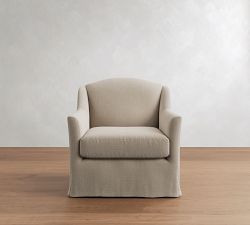 Belen Slipcovered Swivel Chair
