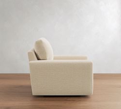 Pearce Modern Square Arm Deep Seat Swivel Chair