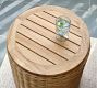 Westport Wicker Round Storage Outdoor Side Table (19")