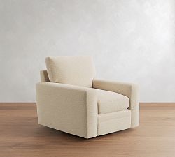 Pearce Modern Square Arm Deep Seat Swivel Chair