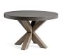 Abbott 48" Concrete & Acacia Round Dining Table, Grey