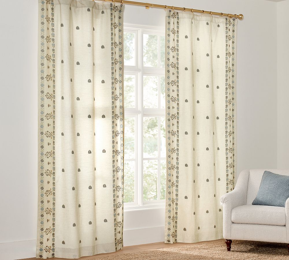 Lilah Suzani Embroidered Curtain by Pottery Barn