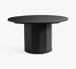 Get the Look: Malibu Metal Grand Round Dining Table + Curved Dining Chair Set