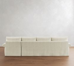 Pearce Roll Arm Deep Seat Slipcovered Chaise Sectional (110"&ndash;150")