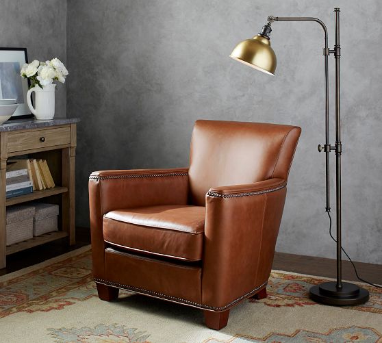 Irving Square Arm Leather Chair by Pottery Barn