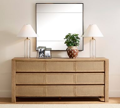 cane dresser Hayward Solid Wood Six Drawer Handcrafted in Real Solid Wood drawers for even more spacious storage Namesake Marin with Cane 6