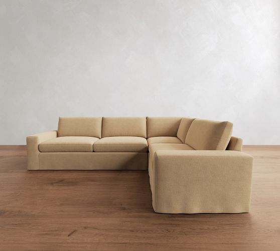 Sierra Slipcovered 3-Piece Sectional (126") by Pottery Barn