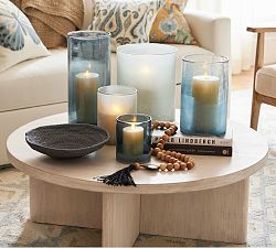 Montauk Frosted Handcrafted Glass Hurricane Candle Holder