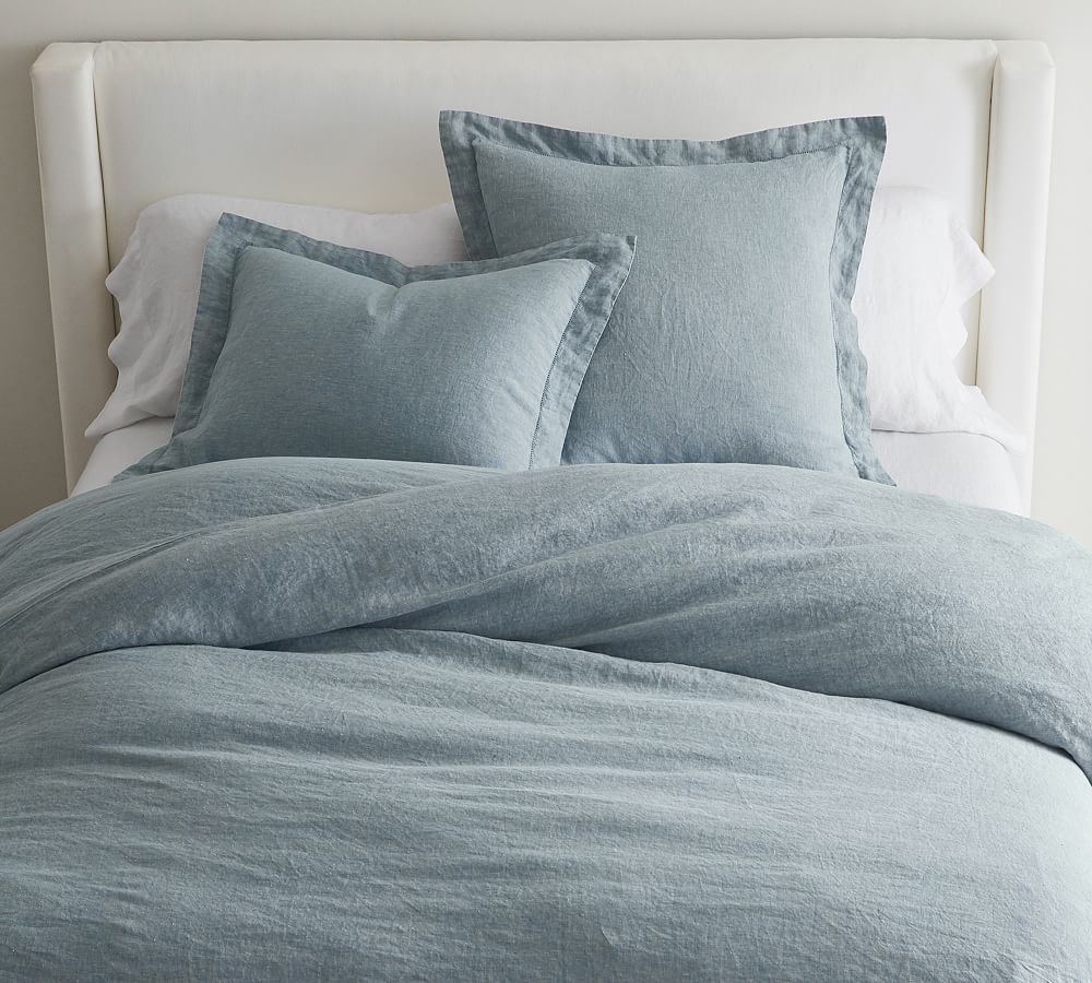 Belgian Flax Linen Duvet Cover - Chambray, Full/Queen